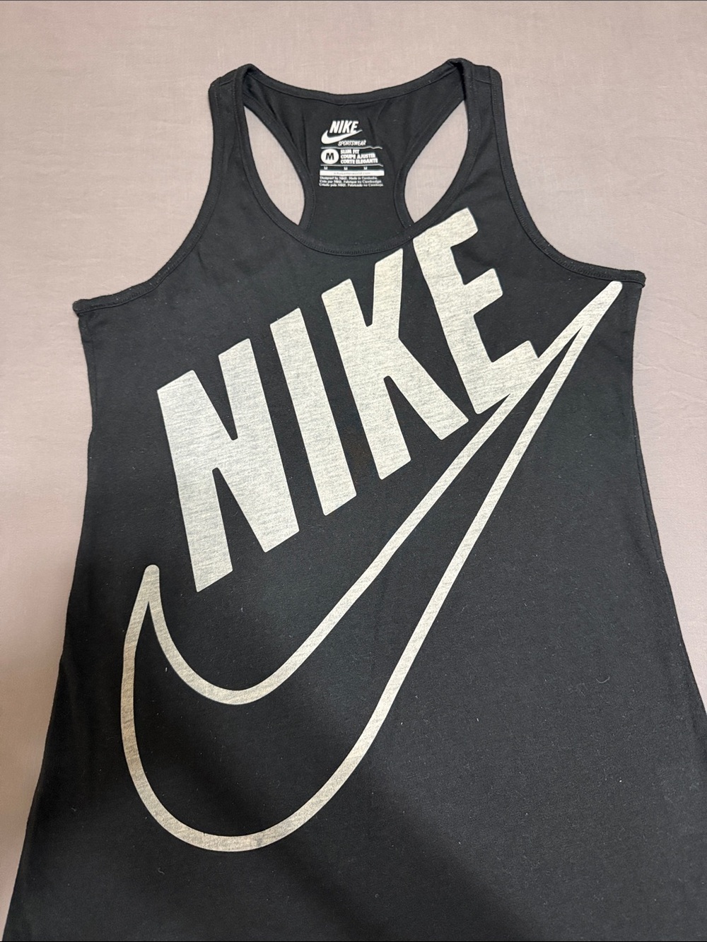 Nike Black Tank with Large White Logo - Picture 2 of 5